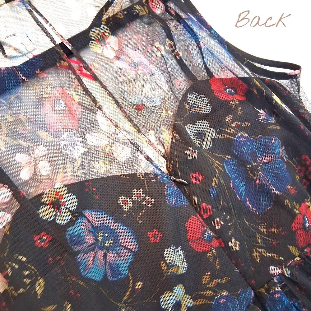 🆕LC Lauren Conrad Disney Snow White Enchanted Black Floral Dress Womens Size 10 - Picture 9 of 12